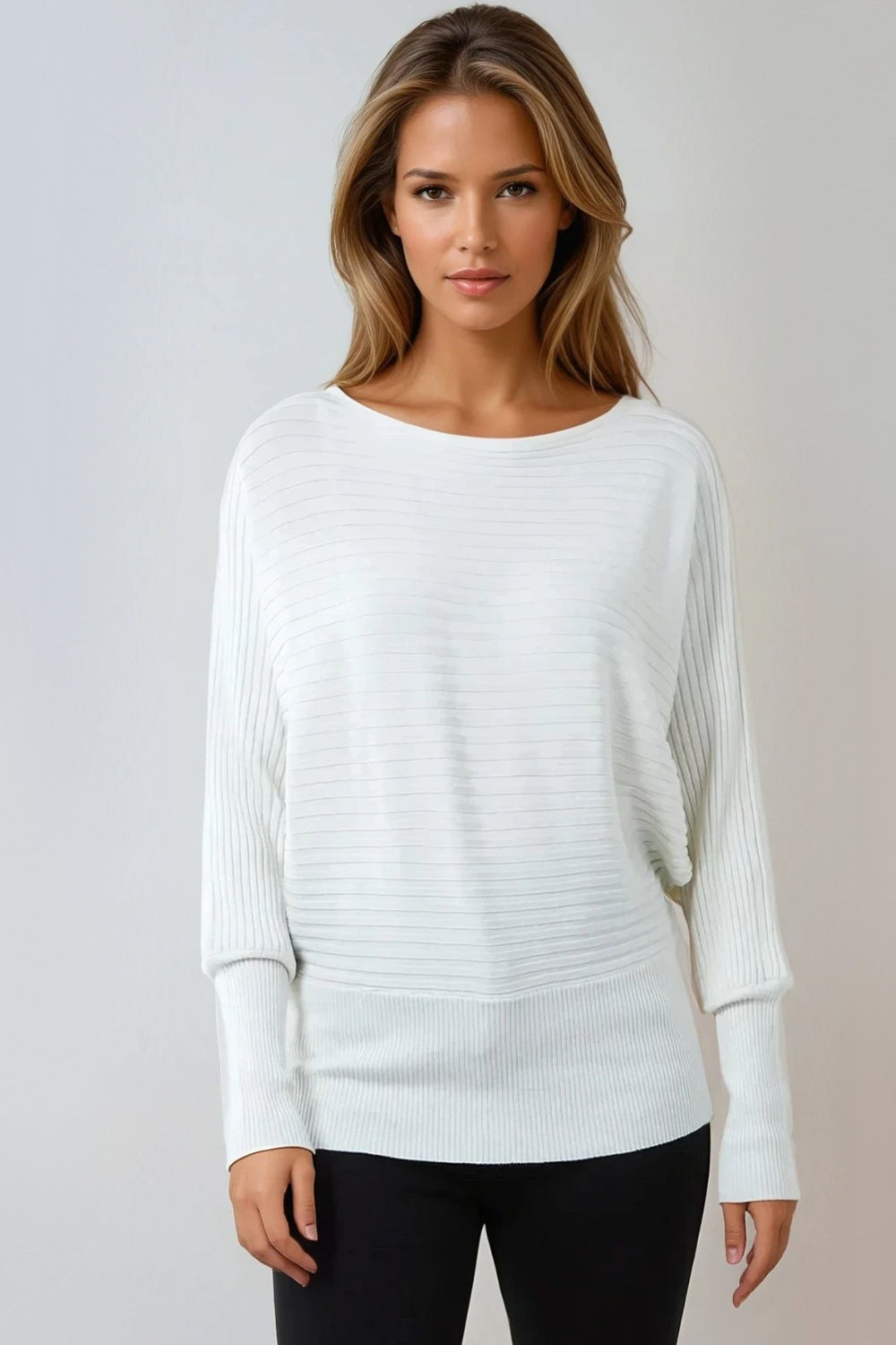 Lyra bishop sleeve jumper in alabaster ivory by Sevine
