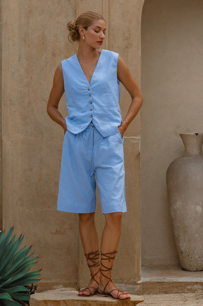 Faro Bermuda Linen Shorts-6