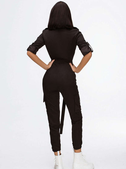 Relaxed Rromper Overall In Black-2