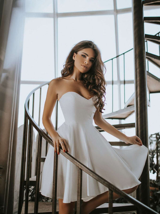 Seraphina off-shoulder corset mini dress with lace-up back by SÈVINE