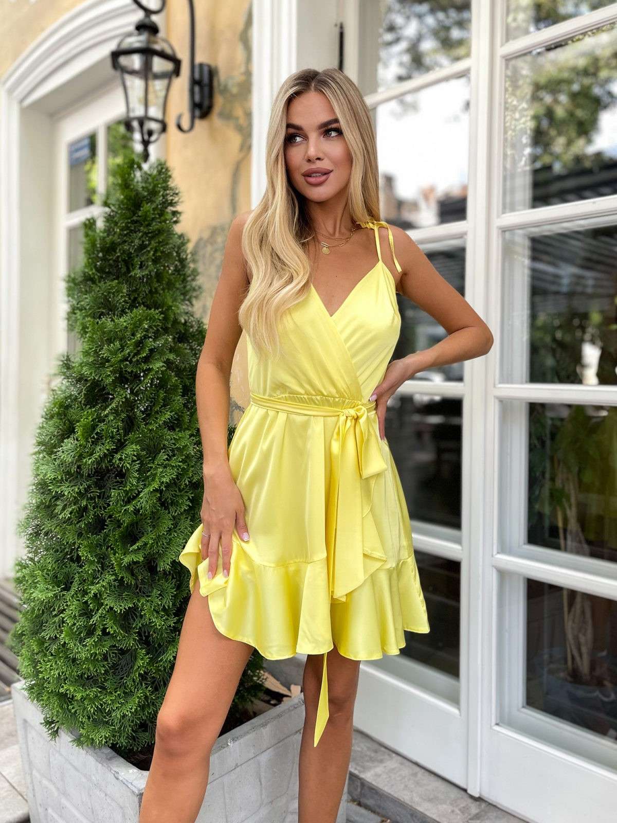 Spaghetti Summer Dress With Playful Ruffle Skirt-31