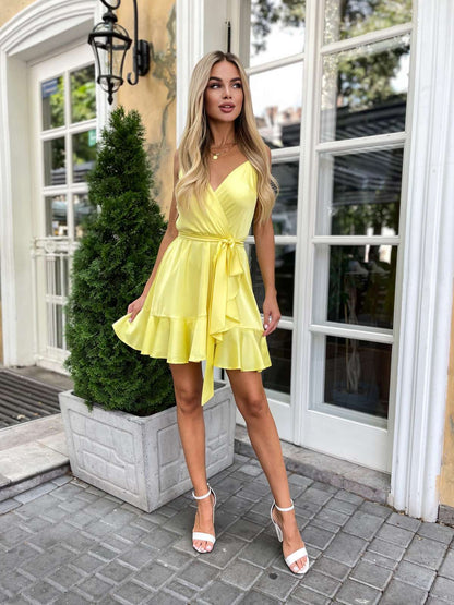 Spaghetti Summer Dress With Playful Ruffle Skirt-35