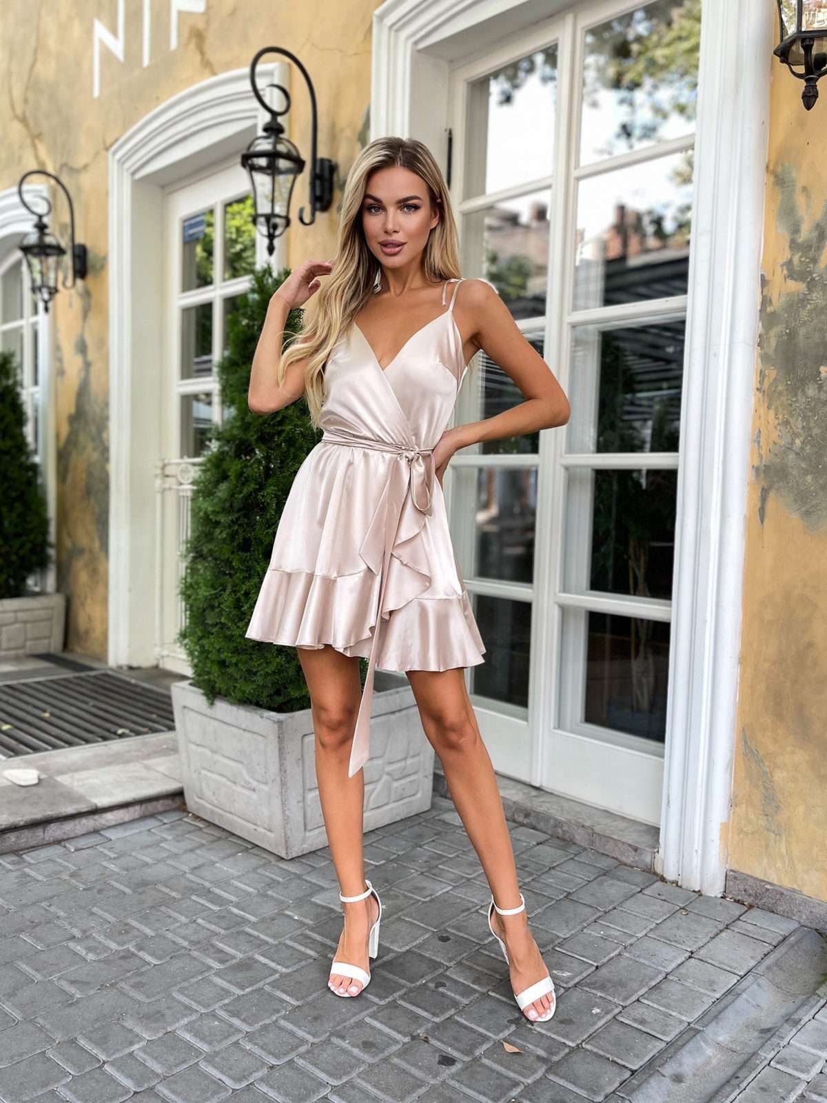 Spaghetti Summer Dress With Playful Ruffle Skirt-45