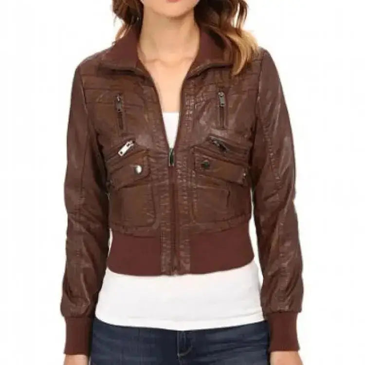 Marlowe sheepskin leather bomber jacket in burnished espresso by SÈVINE